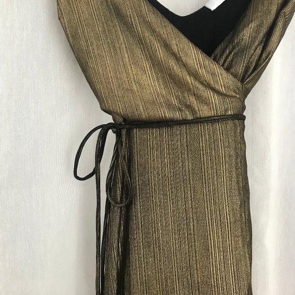 Lush Gold Wrap Dress - Picture 4 of 5